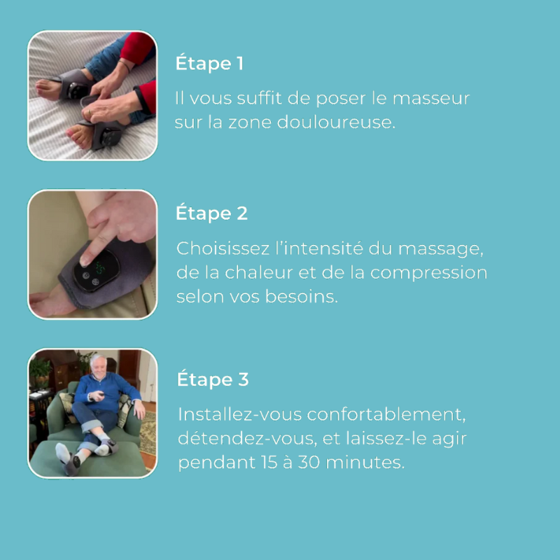 Masseur 3-en-1 TWell pour pieds